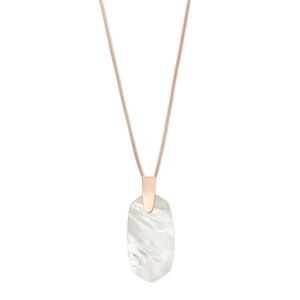 KENDRA SCOTT *NWT* Inez Rose Gold Long Pendant Necklace in Ivory Pearl